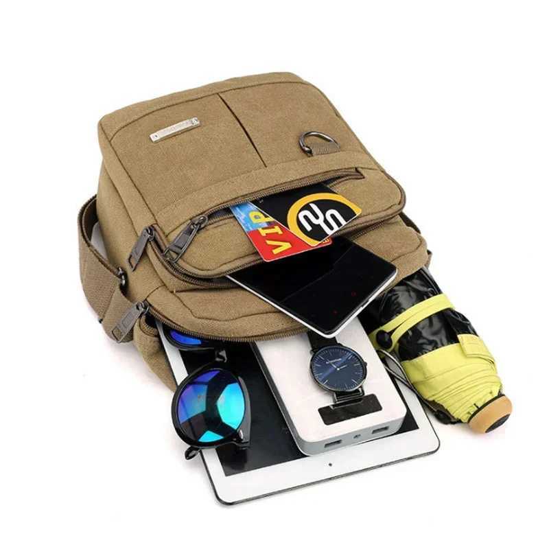 Canvas Shoulder Bag Mens New Korean Style Canvas Messenger Bag Outdoor Leisure Travel Portable Shoulder Bag Purse Handbag Z250225
