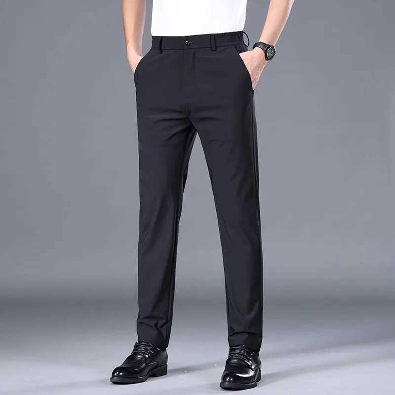 streetwear mens ice silk casual pants mens trousers moletom masculino 2024summer newstyle business suit baggy men clothing W250225