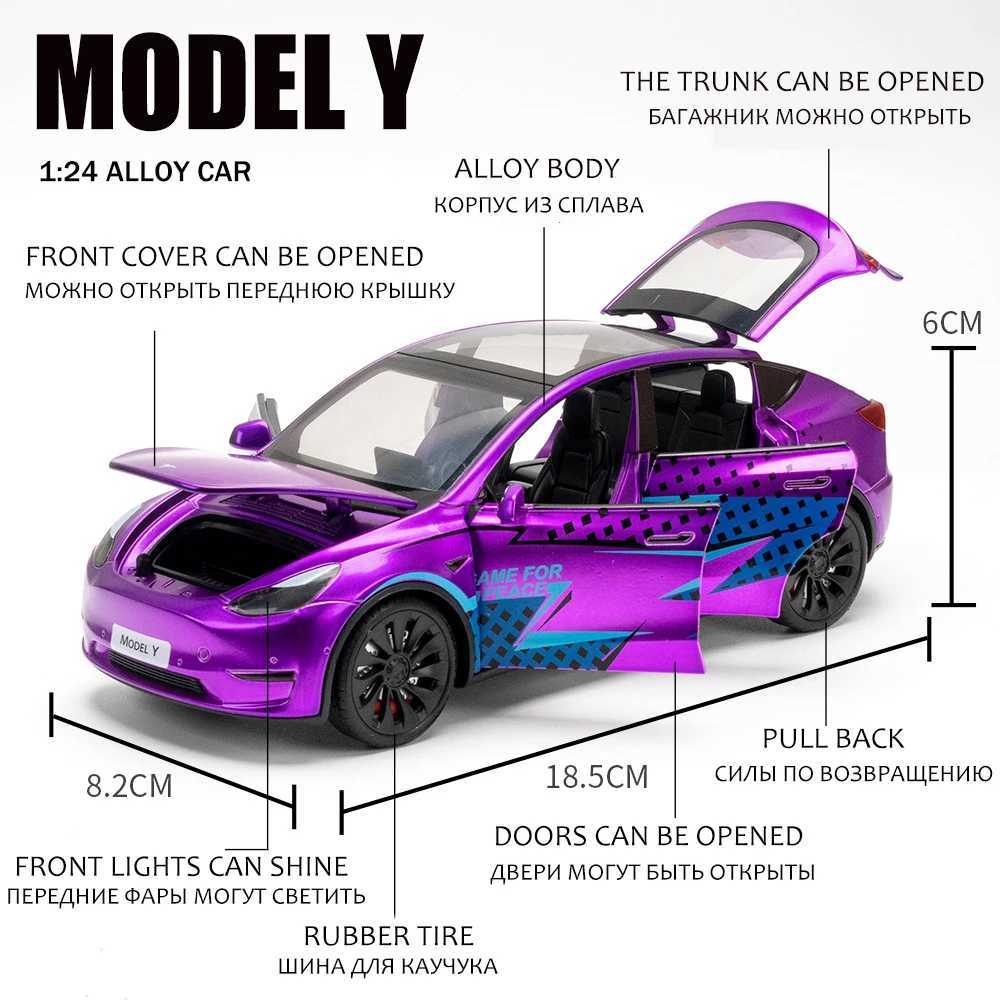 1 24 Tesla Y SUV Alloy Diecasts Vehicles Metal Model Car Decoration for Kids Gift Toy Free shipping