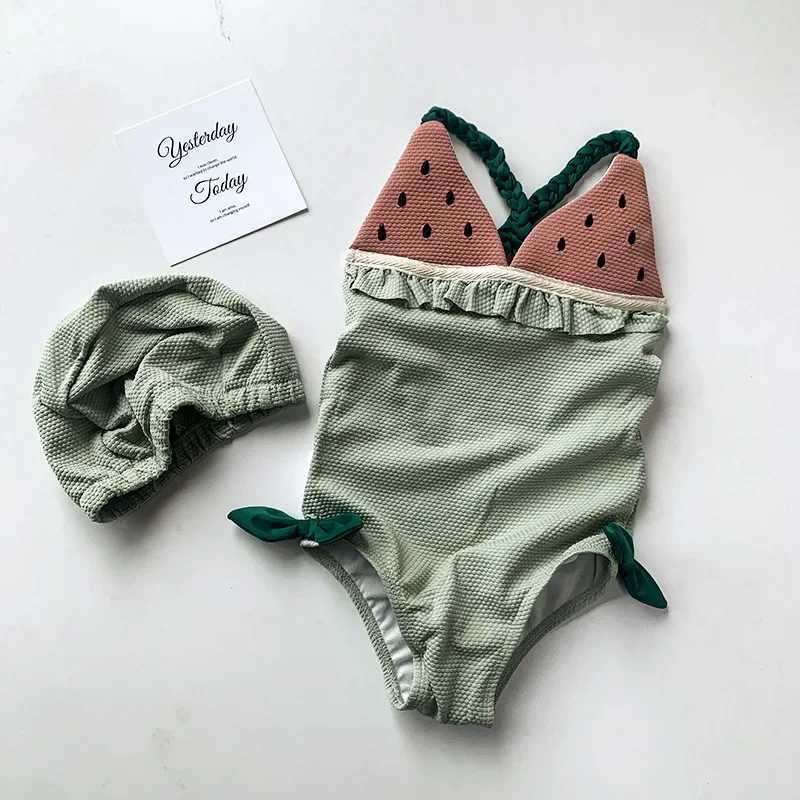 Baby Girls One-piece Swimwear Cute Cartoon Fruit Sling Swimsuit Bikini Beachwear Kids Bathing Suit Vacation Swimming Clothes X250224