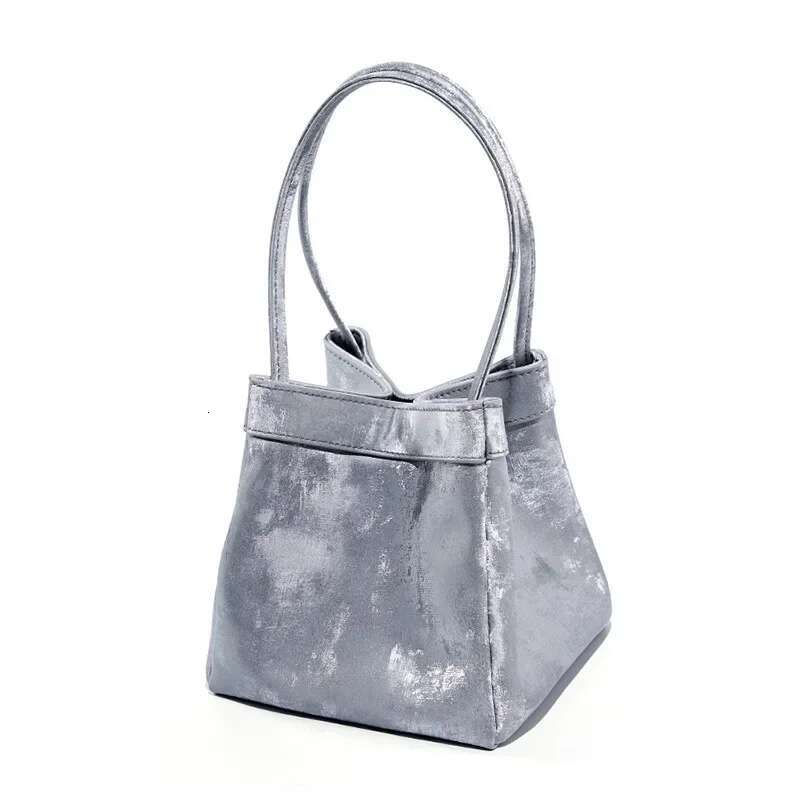 Hot Sales Fashion Silk Women With Top Handles Bucket Bag Suede Leather Female Party Handbag Custom Name Multiple Lady Sho