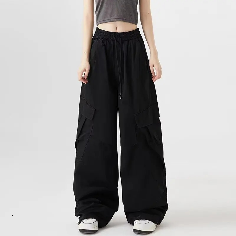 American Vintage Fashion Cargo Pants Women Hip-hop Street Personality Womens Cargo High Waist Summer Trousers Woman 250222