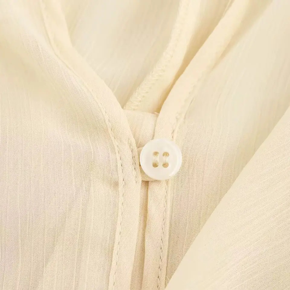 TRAFSHE Casual Ruffled Shirt Women Loose Lace Up Hollow Out V Neck Tops Spring Blouses Women Clothes 4786063 250224