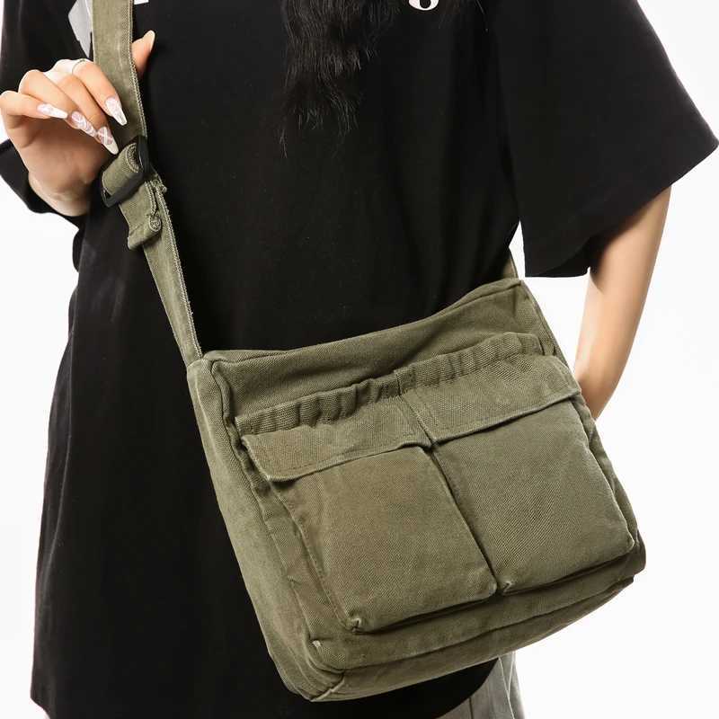 Preppy Style canvas backpack with anti bleaching treatment shoulder bag 100% pure cotton cross cut packaging cloth bag Z250225