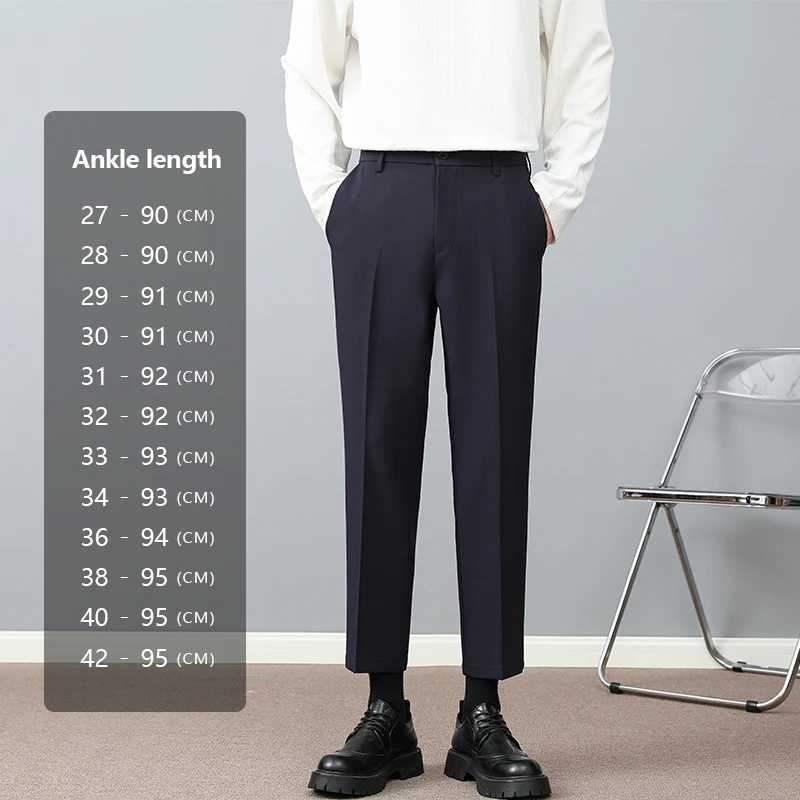 Brand clothing Spring clothing formal ankle pants mens business elastic waist set Korean style Trousers Plus size 27 40 42 W250225