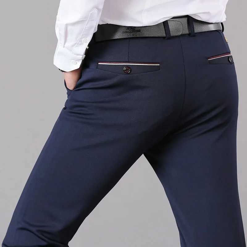 2020 Fashion Suit Pants Mens Elegant Dress Pants Solid Men Leisure Suits Trousers Male Slim Fit Formal Pants Black Blue W250225