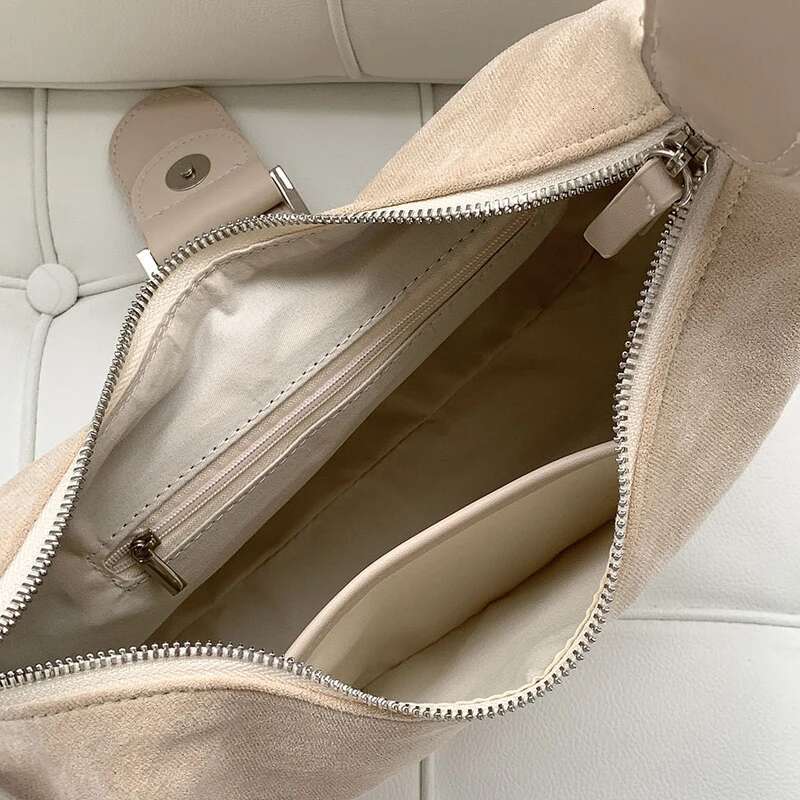 Korean Faux Suede Hobos Bags For Women Designer Handbags And Purses 2023 New In Belt Buckle Underarm Shoulder Messenger