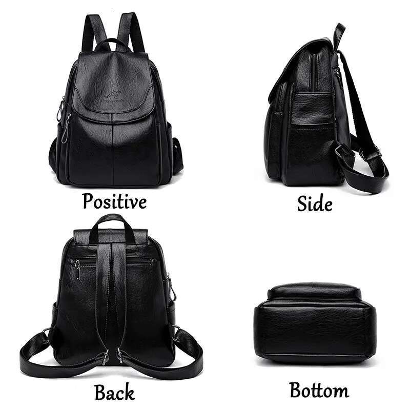 New Style4 New Vintage Women Large Capacity Bags For Teenagers Girls School Backpack High Quality Leather Shoulder Bag