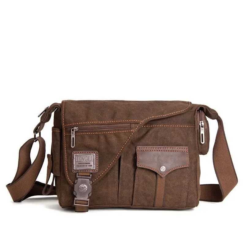 Mens Canvas Multifunction Crossbody Bag Handbags Travel Wear Resistance Shoulder Messenger Bags Leisure Package bag Z250225