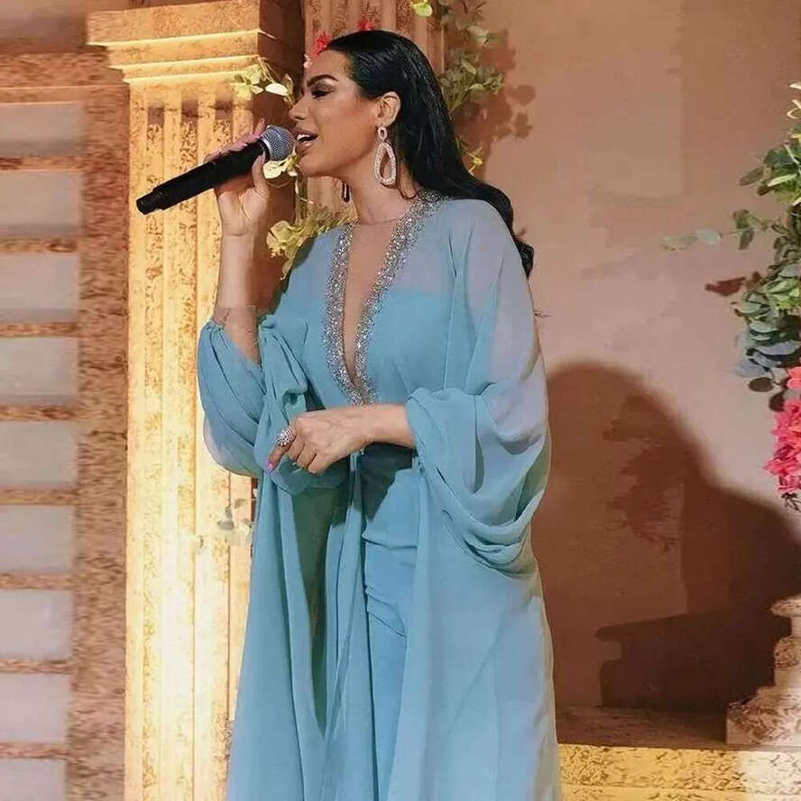 Stunning Chiffon Jumpsuit Evening Dresses Beading Collar Overskirt Outfit Prom Gown Dubai Arabic Aso Ebi Vestido De Novia Gala