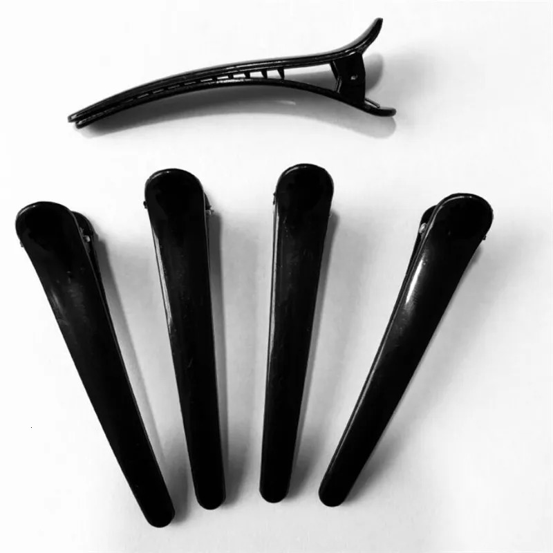 10PCS Professional Hairdressing Salon Hairpins Black Plastic Single Prong DIY Alligator Hair Clip Care Styling Tools 250218