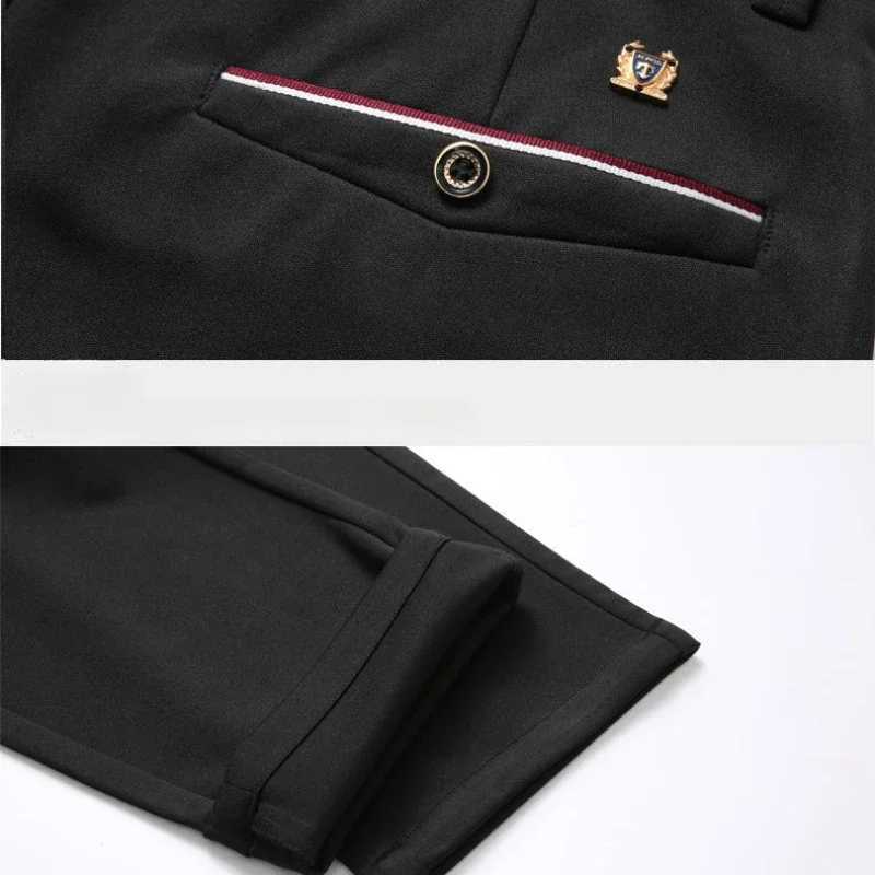 Stylish Black Dress Pants for Men Comfortable Casual Trousers Four-Season Korean Business Suit Pants Male Stretch Slim-Fit Pants W250225