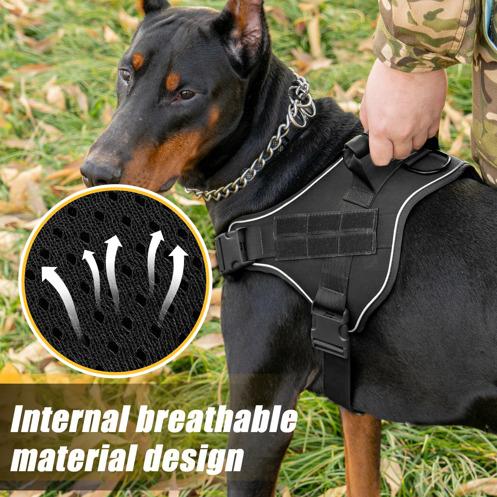 Tactical Dog Harness Pet Doberman Pinscher Pet Training Vest Dog Harness for Small Medium Large Dogs Explosion Proof 250224