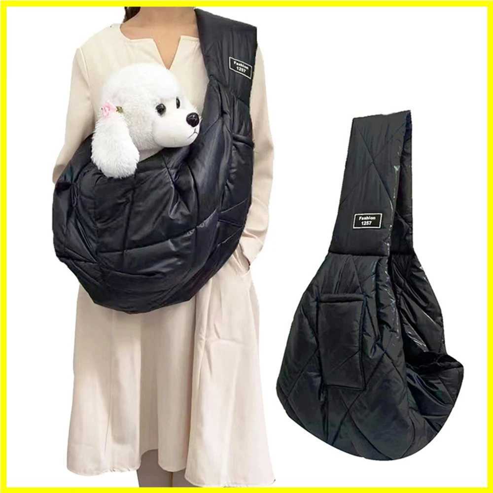 Comfortable Dog Bag Winter Warm Pet Dog Carrier Bags Outdoor Travel Chest Bags Sling Handbag Puppy Single Shoulder Bag Z250225