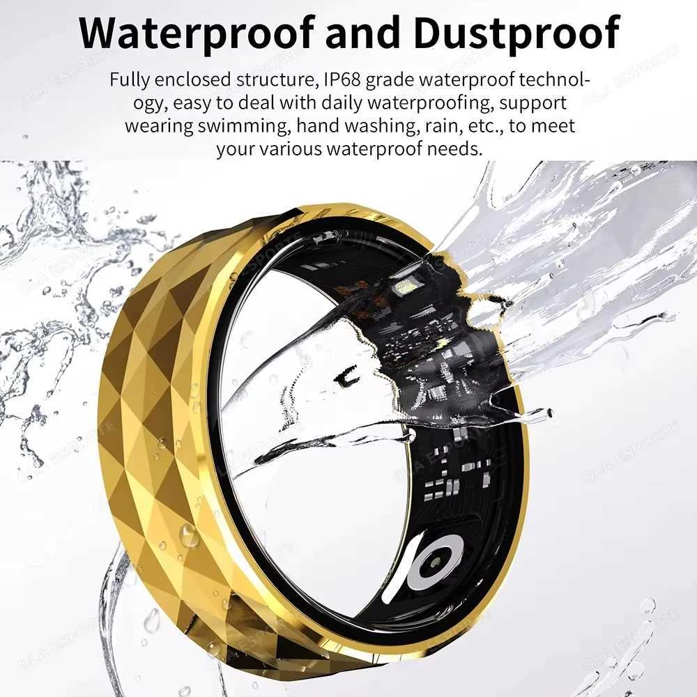 Smart Ring Men Women Military Grade Titanium Steel Shell Health Fitness Monitoring IP68 3ATM Waterproof Multi-sport Modes W250225