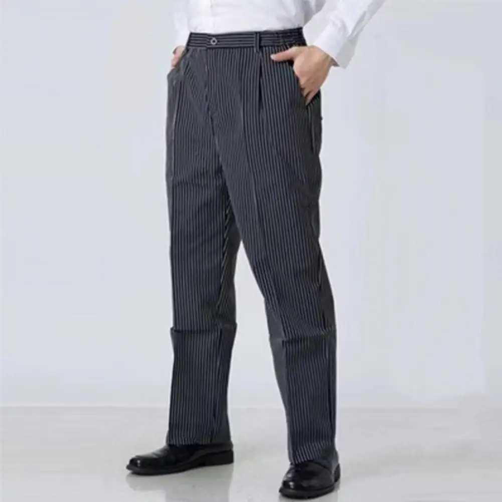 Neutral Chef Pants Loose Elastic Waist Trouser Pocket Stretch Service Chef Restaurant Uniform Waiter Safety Neutral Trouser W250225