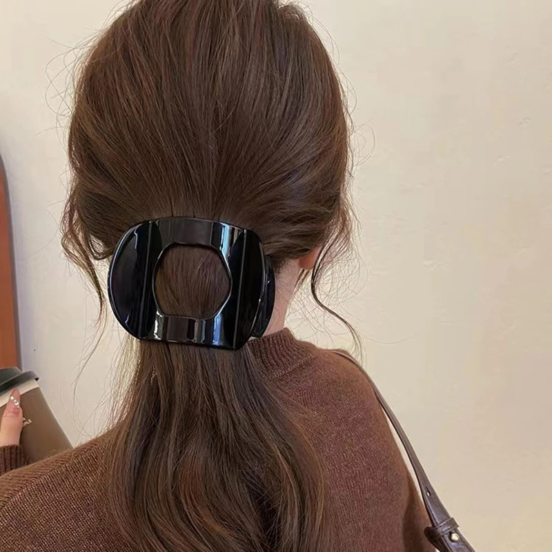 Korean Acetic Acid Hair Clip Accessories Spoon Spring Leopard Top Simple Headpiece 250218