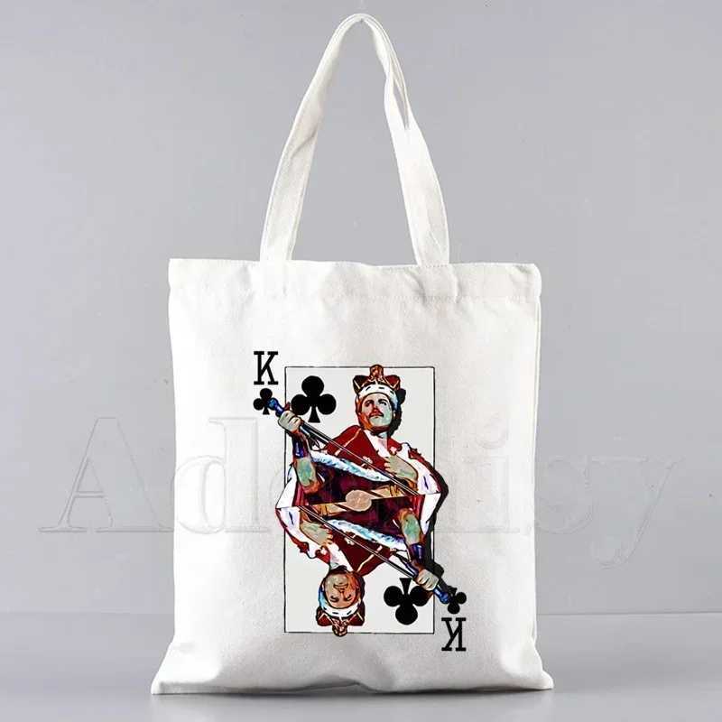 Freddie Mercury Tote Bag Unisex Canvas Bags Shopping Bags Printed Casual Shoulder Bag Foldable Z250224