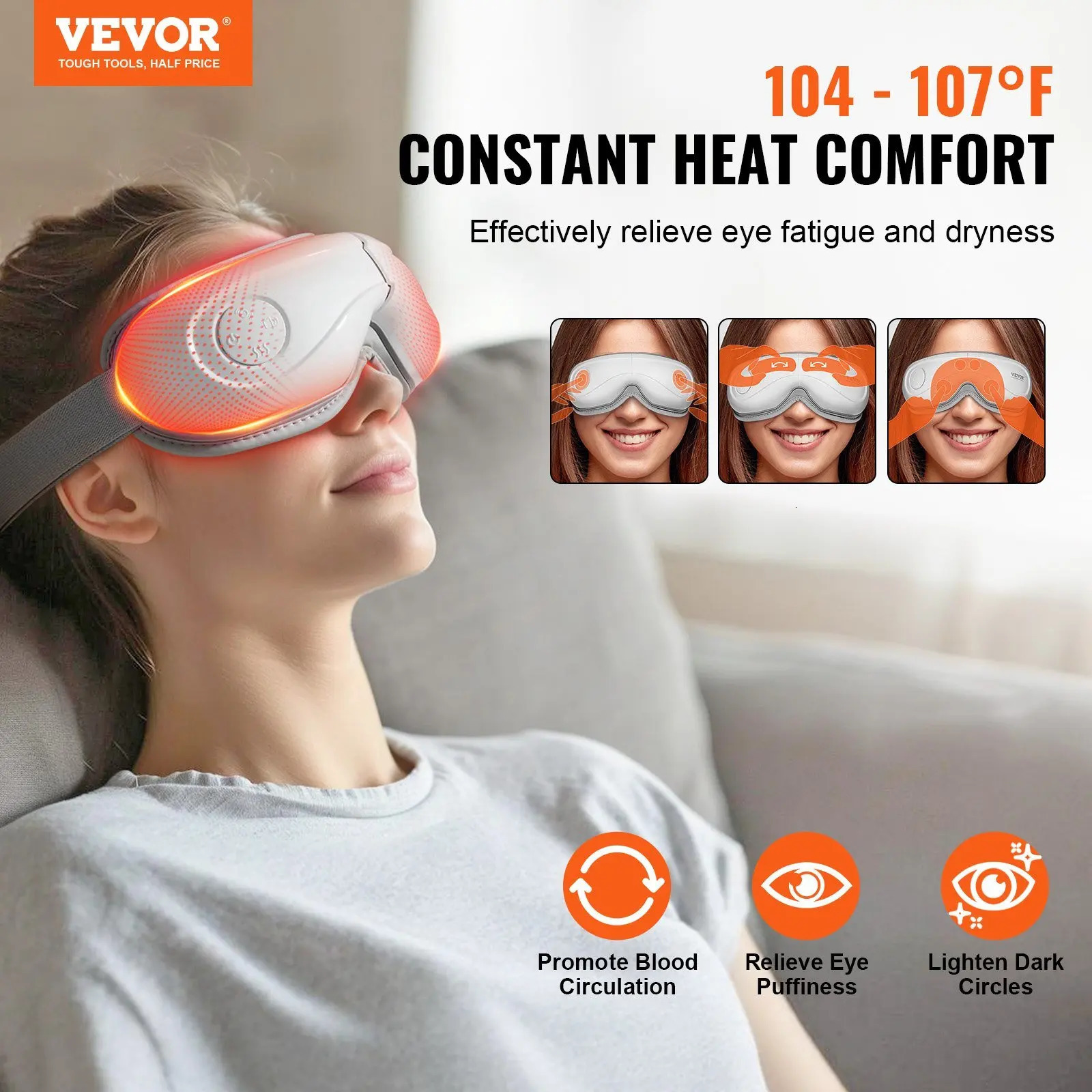 Remote Eye Massager with Heat Care Device 5 Modes Bluetooth Music 250219