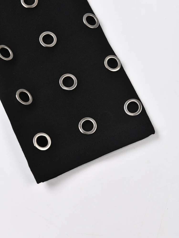 Black Hollow Out Belted Trench Women New V-Neck Long Sleeve Windbreaker Fashion Tide Spring Autumn