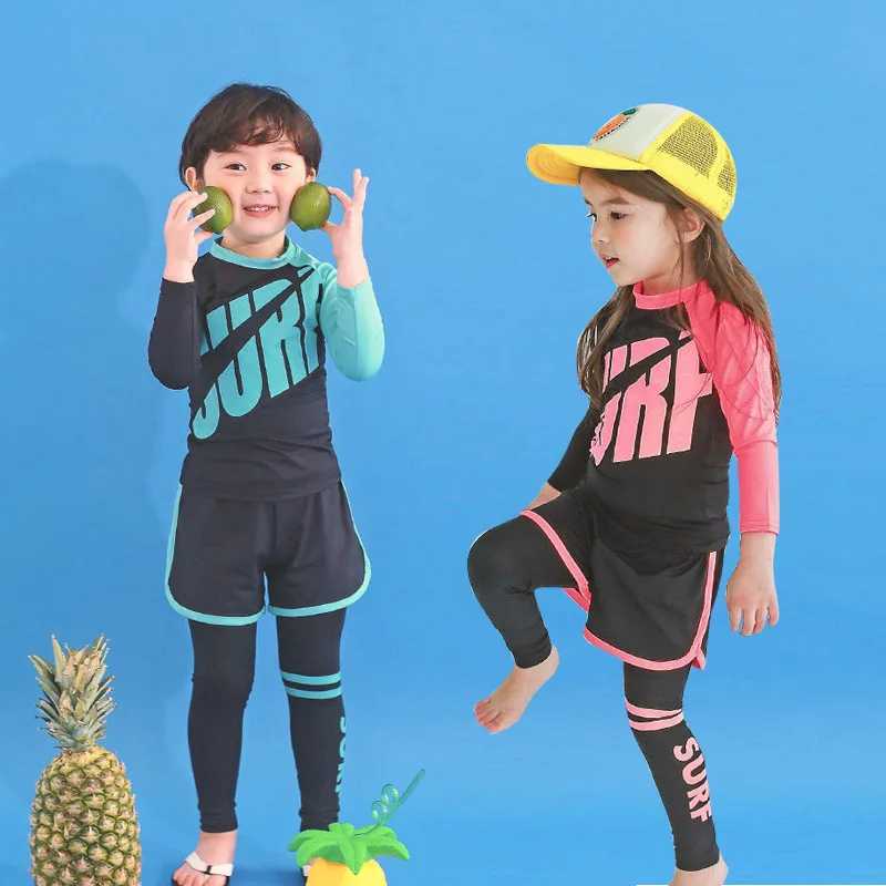 Two piece long sleeved swimsuit beach wear childrens swimsuit X250224
