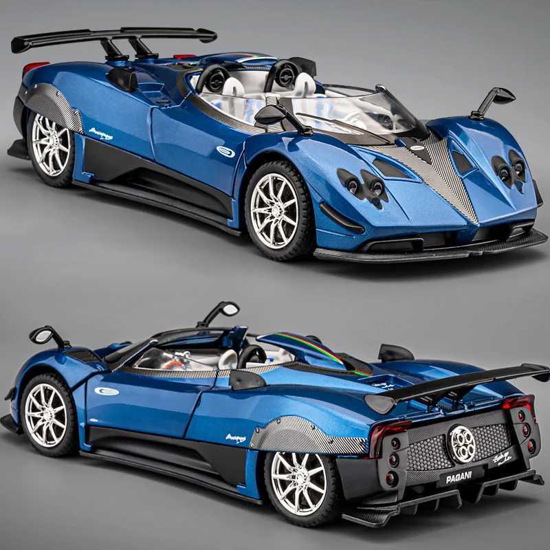 1 24 Pagani Zonda HP Barchetta Supercar Alloy Car Model Sound and Light Pull Back Childrens Toy Series Birthday Gift Free shipping