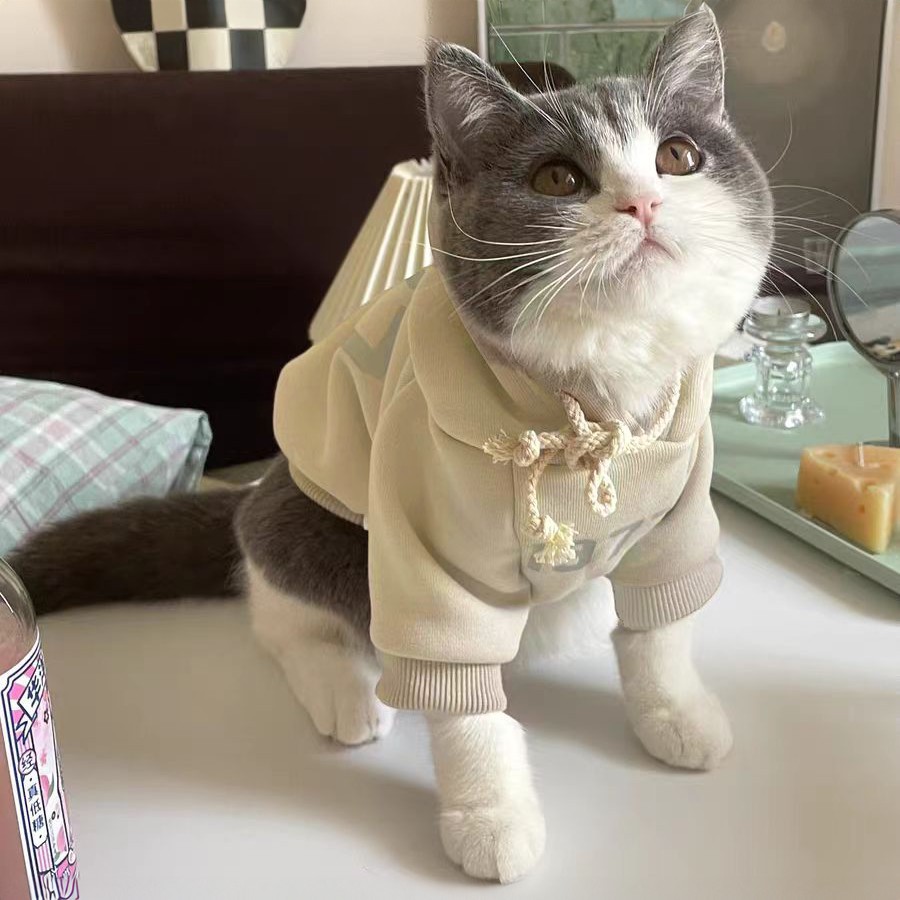 Stylish Spring/Fall Pet Clothes for Dogs & Cats - Cute Fleece Outfits for Ragdoll, British Shorthair