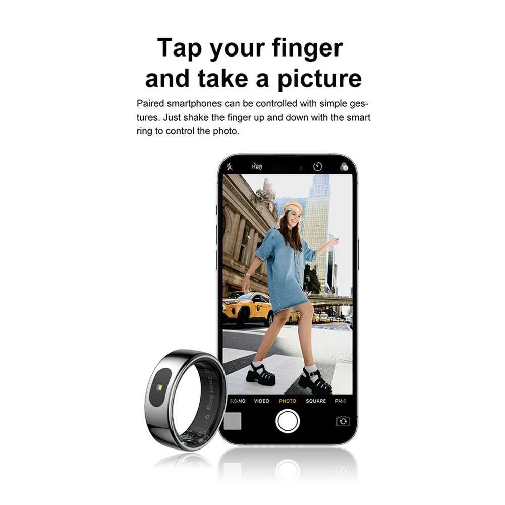 Smart Ring R08 Womens Electronic Smart 5ATM Waterproof Sleep Tracker with Charging Box Suitable for Xiaomi and Samsung Phones W250225