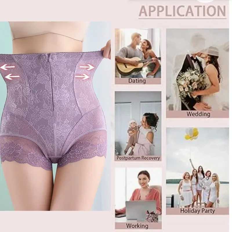 New Arrival GUUDIA Hook Zipper Closure Lace High Waist Tummy Control Shapewear Panty Invisable Slimming Shaping Women Underwear Shaper Panty Z250225