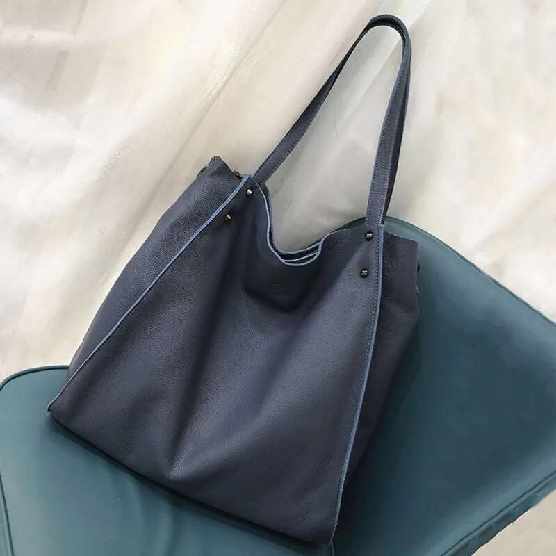 Large Capacity Tote Female Handbags Women Shoulder Soft Genuine Leather Ladies Crossbody Bag Casual High Quality Big Bags
