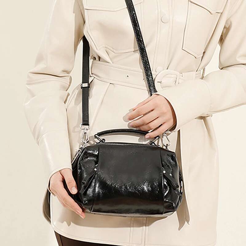 Hifashion Vintage Genuine Leather Pillow Shoulder Crossbody Bags For Women 2025 Designer Top Handle Tote Ladies Handbags