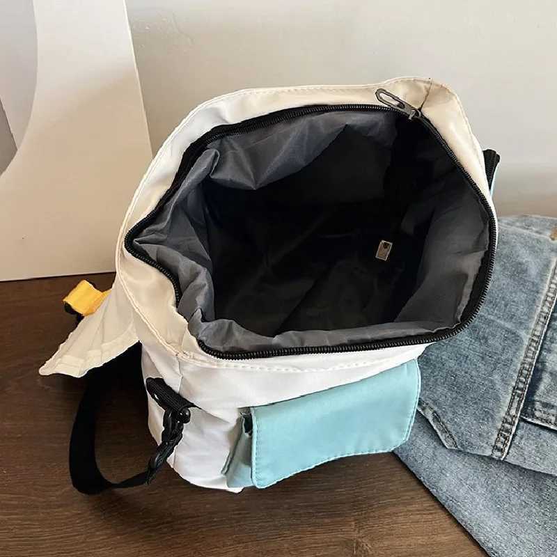 Waterproof nylon messenger bag womens canvas handbag shoulder cross body bag large capacity casual student backpack Z250225