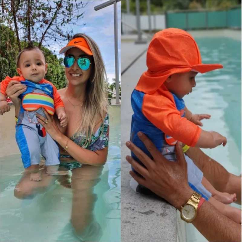 Baby swimsuit with hat childrens swimsuit X250224