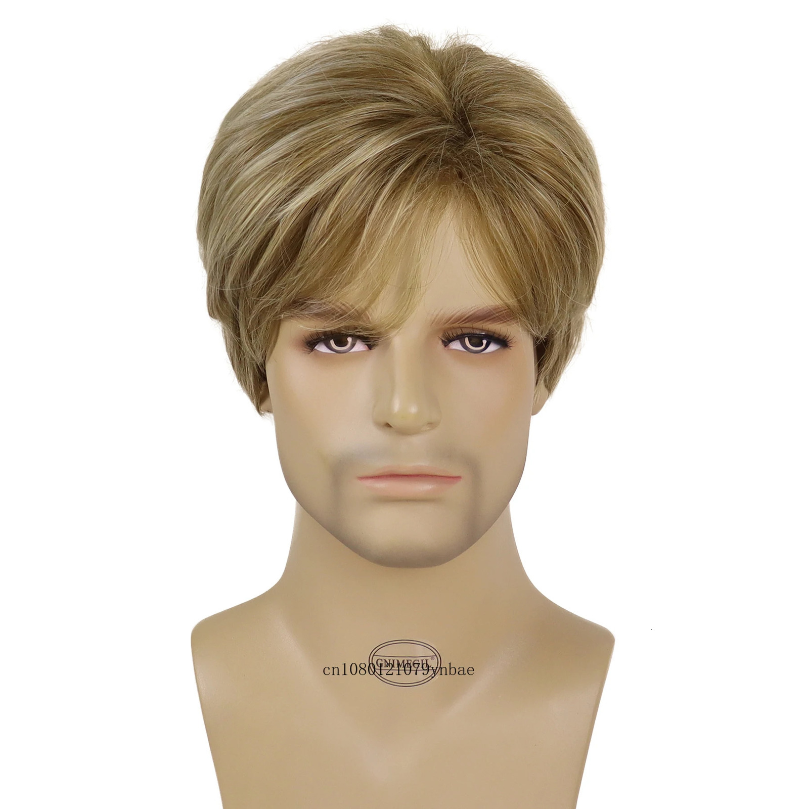 Mix Blonde Wigs for Men Synthetic Hair Short Straight Wigs Male Guys Natural Looking Daily Cosplay Party Casual Heat Resistant 250224