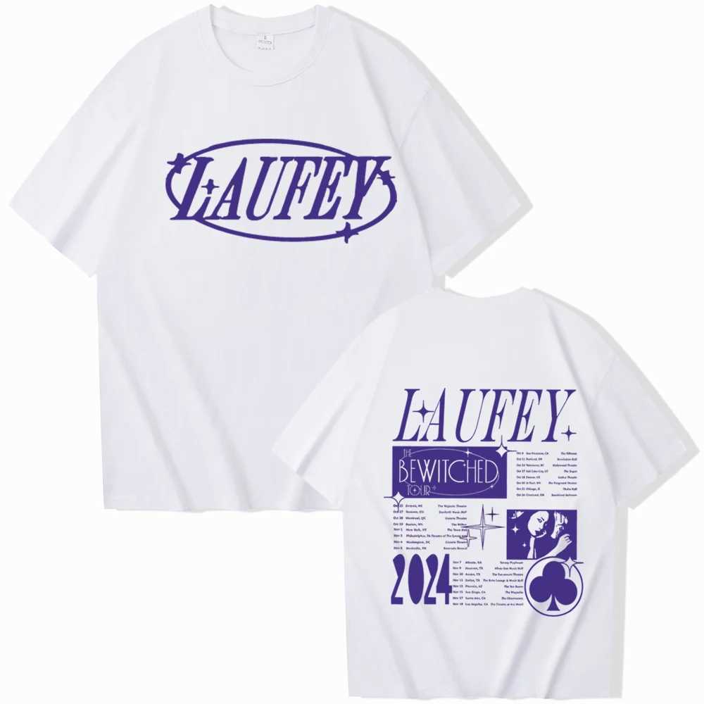 Laufey Tour 2024 T-shirt Men Women Harajuku O-neck Summer Casual Shirt X250224