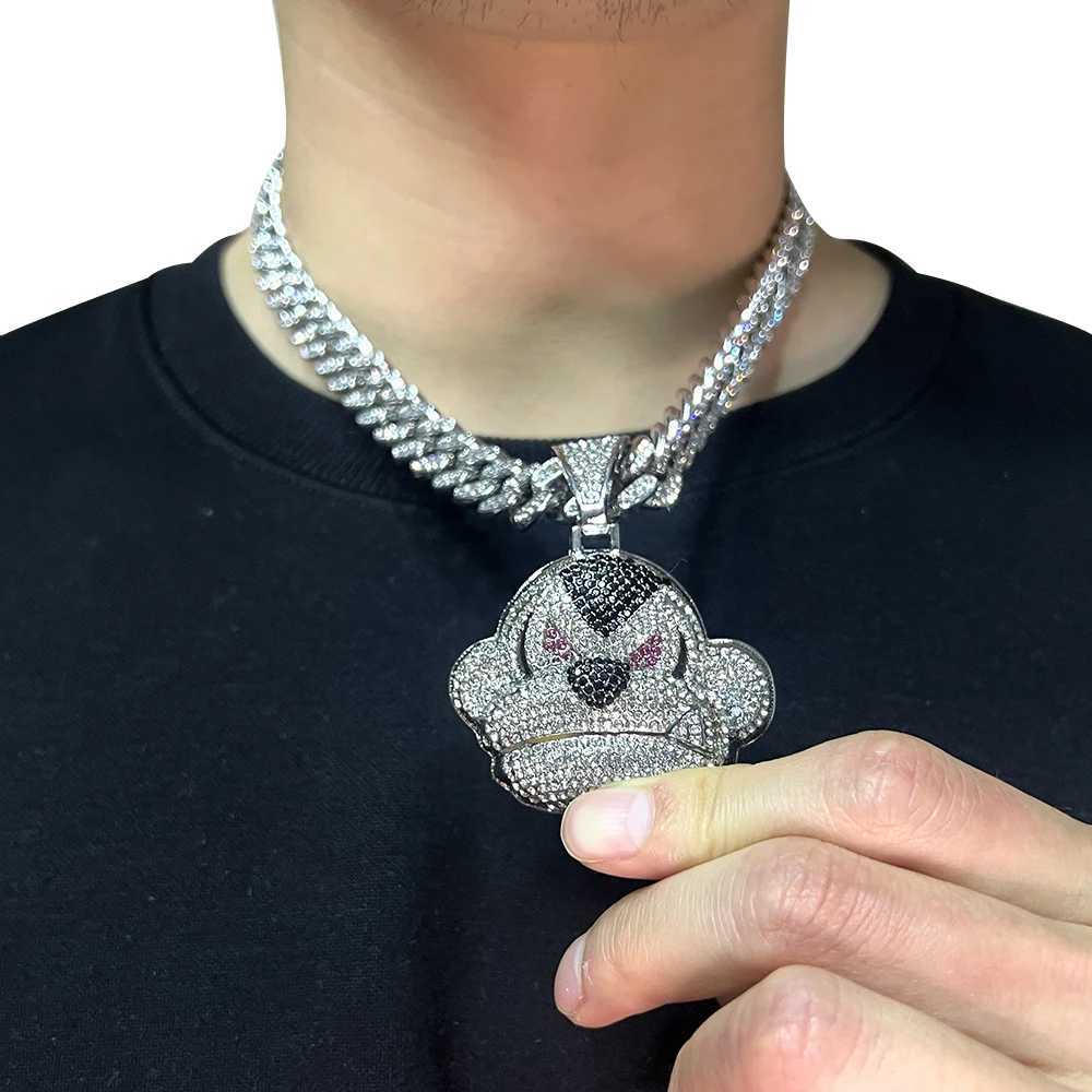 J Hip-hop Orangutan Cuban Necklace Monkey Pendant Cartoon Creative Rehinestone Big Sweater Out mi Chain Jewelry X250224