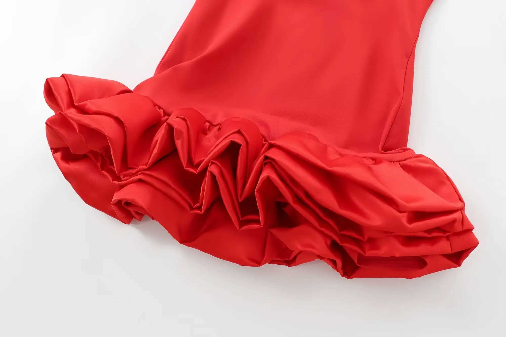 DEEABAE Ele Party Dresses Women Round Neck Sveless Camisole Skirt Layered Decoration Short Backless DressXJ250224