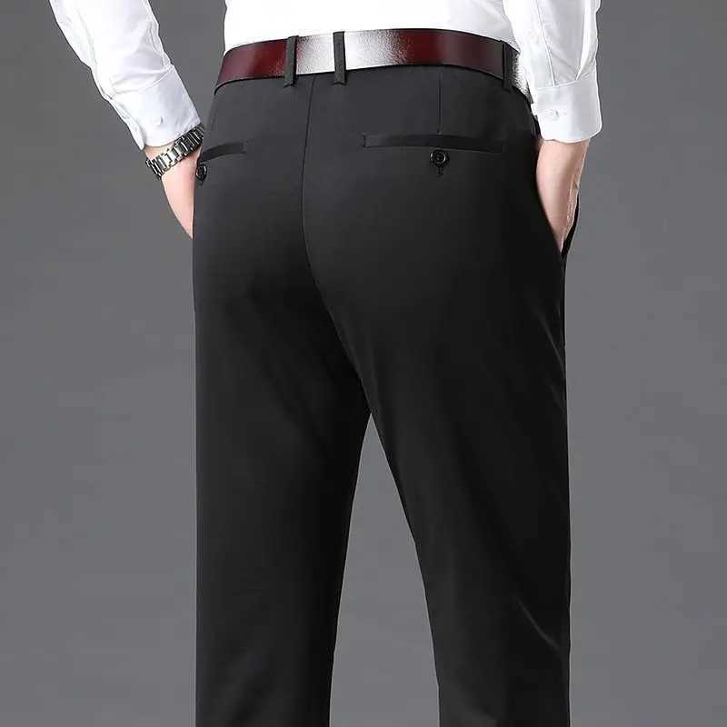Fashion Men Business Suit Pants Korean Spring Summer Streetwear Male Clothes New Office Casual Solid Loose Straight Trousers 40 W250225