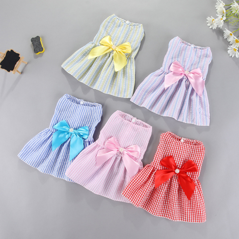 Pet Clothing Sweater funny clothes Spring and summer new dress bow cute dress dog sweater pet wear clothes