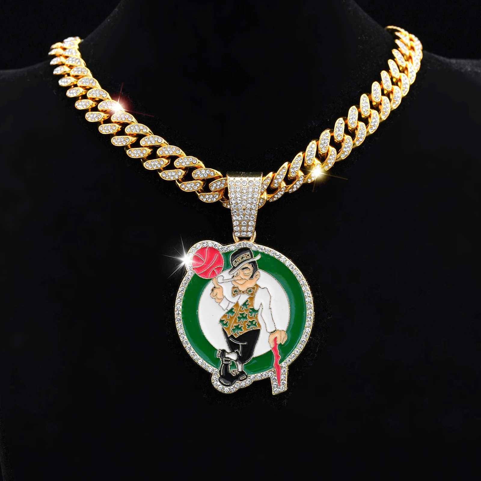 Diamond round pendant cartoon character pinball design 50cm Cuban chain hip-hop jewelry suitable for mens sportswear X250224