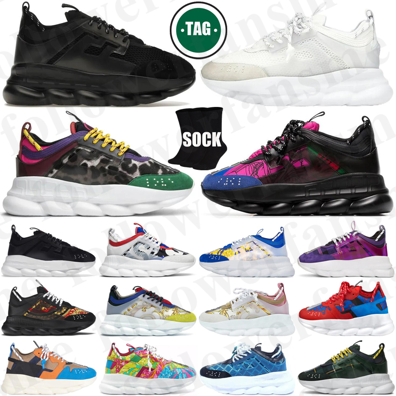 Free shipping Designer Chain Reaction sneakers shoes chaussure for mens womens Chains white men women trainers scarpe Plate-forme casual luxury fashion