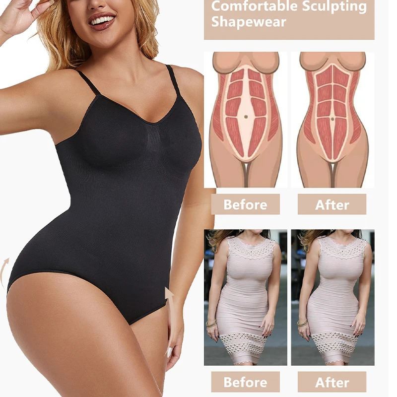 Sexy backless tight fitting clothes with seamless abdominal control and shaping Camis top low back underwear 250213