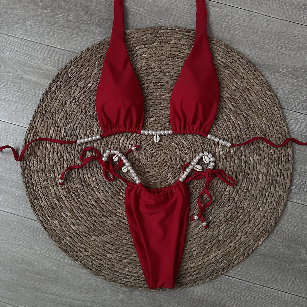 Sexy Micro Thong Bikini 2024 Women Swimsuit Female Swimwear Bikinis Set Brazilian Beach Wear Bathing Suit Biquini 250224