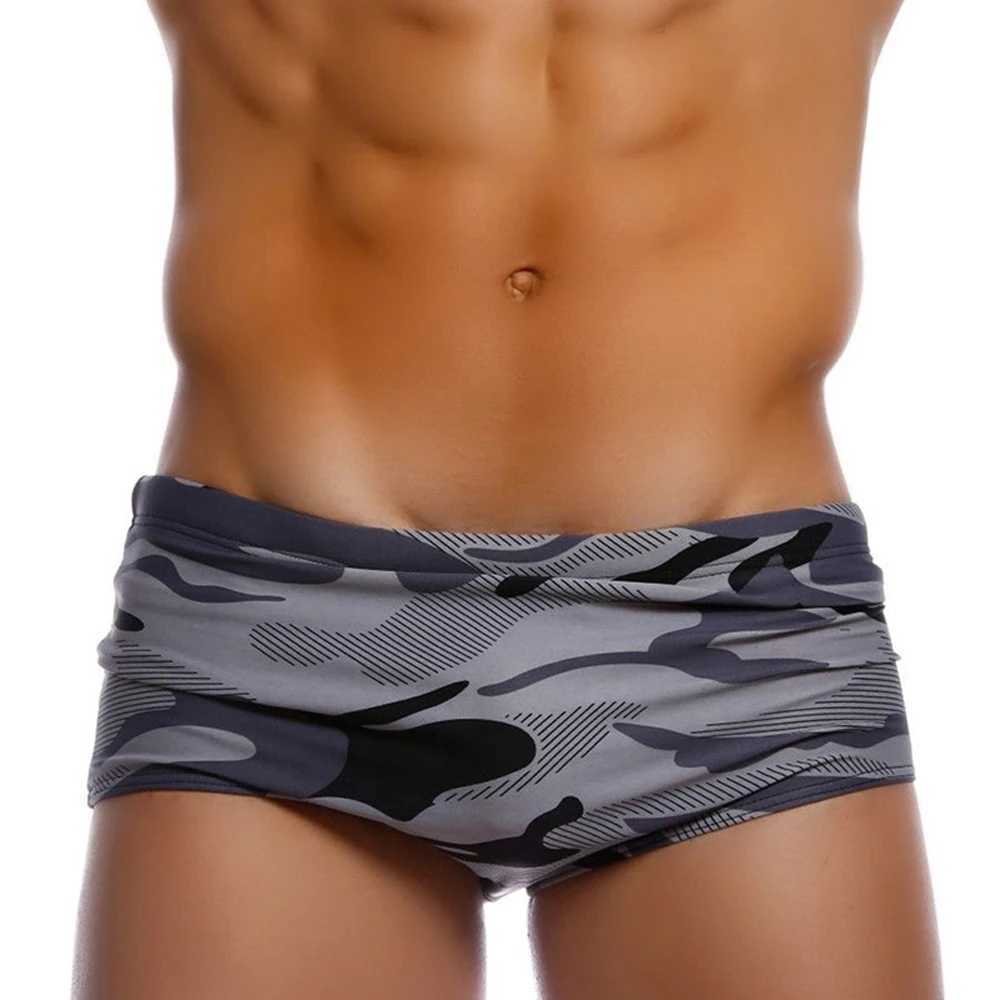2020 Mens Camouflage Printing Swim Briefs Sexy Swimwear Surf Board Boxer Shorts Summer Sports Suit Swimming Costume Beach WearXJ250224