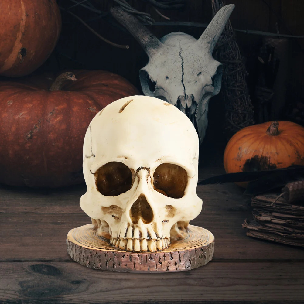 Horror Kitchen Storage Knife Rack Resin Ornament Fruit Knife Storage Rack Skull Knives Block for Halloween Scary Party 250225