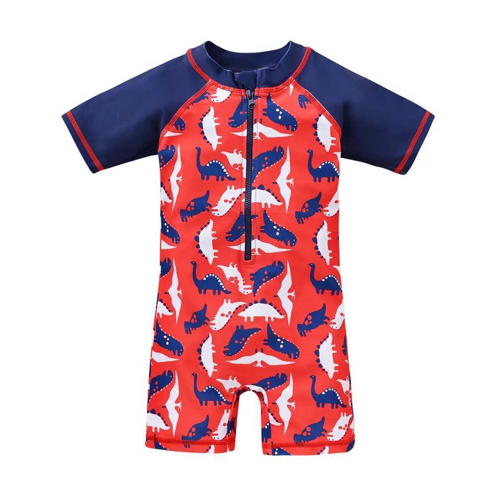 2023 Summer Kids Swimsuit One Piece Cool Shark Print Children Swimwear Beach Wear Kid Clothing X250224