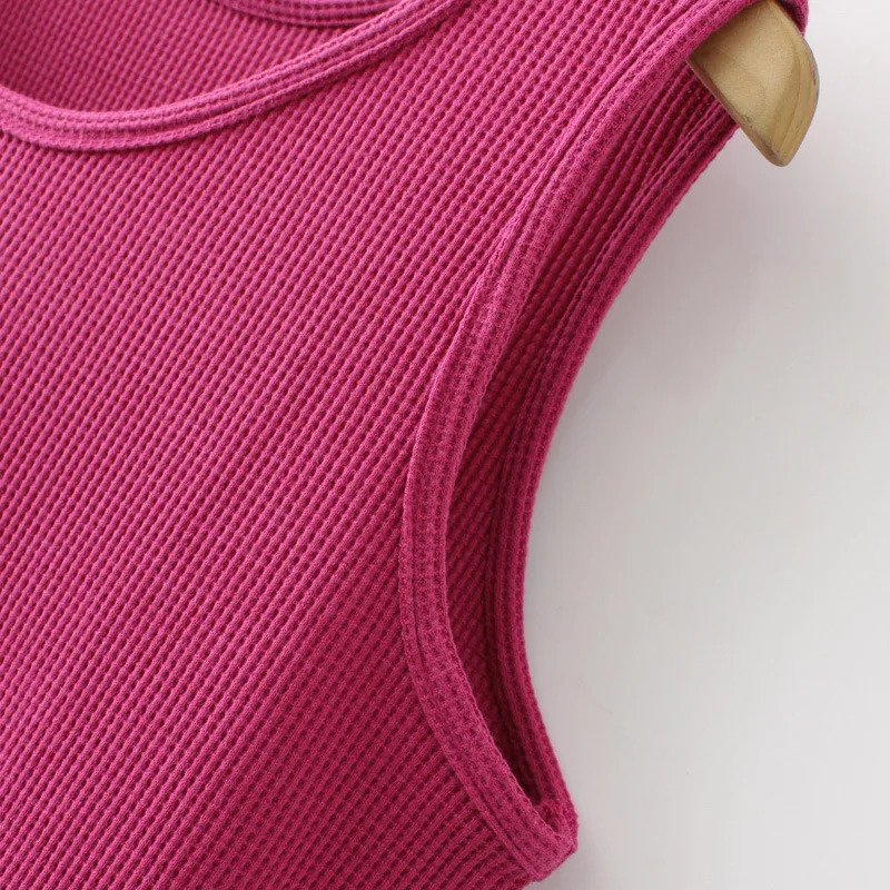 4XL Plus Size Basic Tank Top Women Spring Summer Waffle O-Neck Sleeveless Bottoming Vest Oversize Curve Clothes 250224