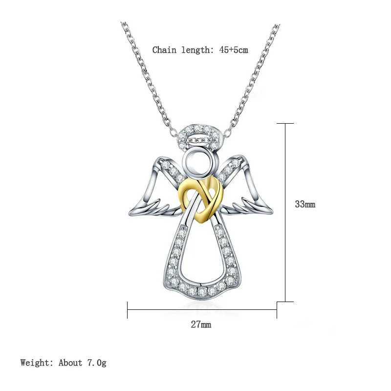 Fashion Ince Angel Wings Guardian Girl Necklace Exquisite High Quality Rantic Girl Pendant Gift X250224