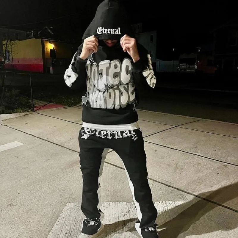 Star Letter Printed Hoodie Womens Clothes Y2K Pullover Top Fashion Creative Aesthetic Sweatshirt Hip-hop Street Mens Jacket 250225