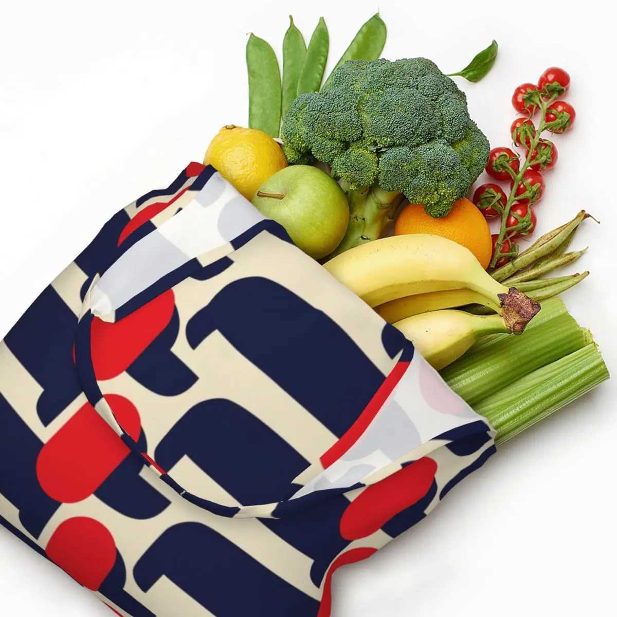 Custom Print Red Dog Show Shopping Tote Bags Reusable Orla Kiely Groceries Canvas Shopper Shoulder Bag Photography Handbags Z250224